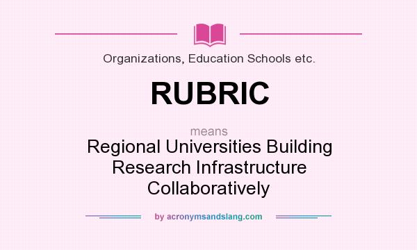 What does RUBRIC mean? It stands for Regional Universities Building Research Infrastructure Collaboratively