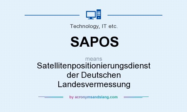 What does SAPOS mean? It stands for Satellitenpositionierungsdienst der Deutschen Landesvermessung