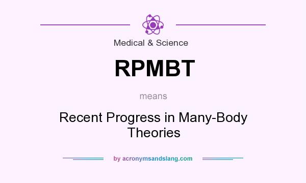 What does RPMBT mean? It stands for Recent Progress in Many-Body Theories