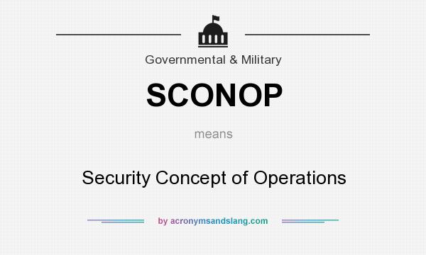 What does SCONOP mean? It stands for Security Concept of Operations