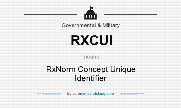 What does RXCUI mean? It stands for RxNorm Concept Unique Identifier