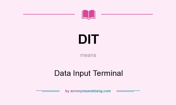 What does DIT mean? It stands for Data Input Terminal