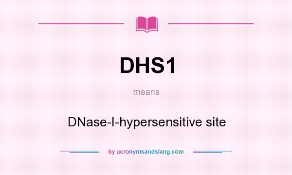 What does DHS1 mean? It stands for DNase-I-hypersensitive site