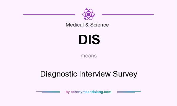 What does DIS mean? It stands for Diagnostic Interview Survey