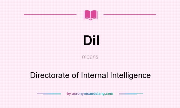 What does DiI mean? It stands for Directorate of Internal Intelligence