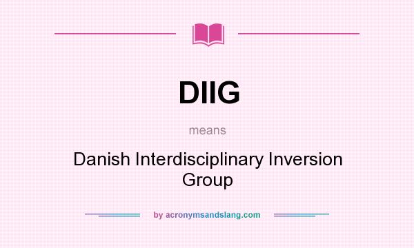 What does DIIG mean? It stands for Danish Interdisciplinary Inversion Group