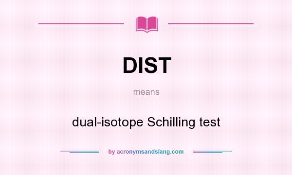 What does DIST mean? It stands for dual-isotope Schilling test