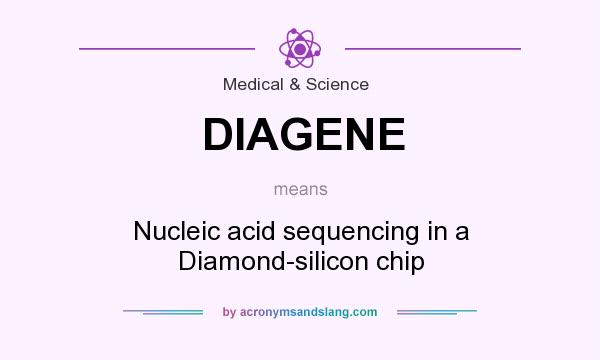 What does DIAGENE mean? It stands for Nucleic acid sequencing in a Diamond-silicon chip