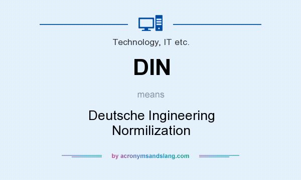 What does DIN mean? It stands for Deutsche Ingineering Normilization