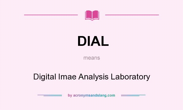 What does DIAL mean? It stands for Digital Imae Analysis Laboratory
