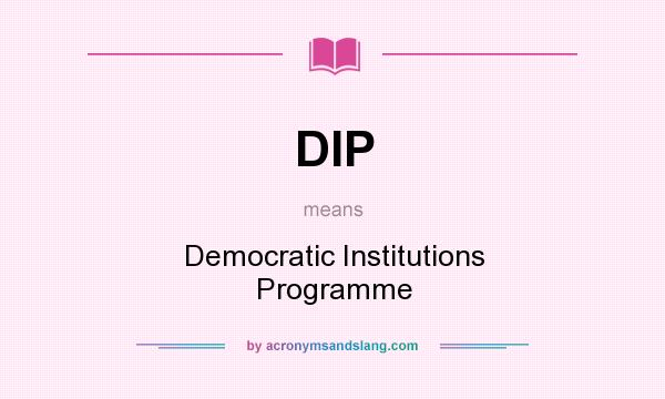 What does DIP mean? It stands for Democratic Institutions Programme