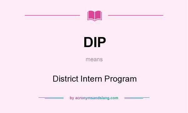 What does DIP mean? It stands for District Intern Program