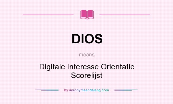 What does DIOS mean? It stands for Digitale Interesse Orientatie Scorelijst