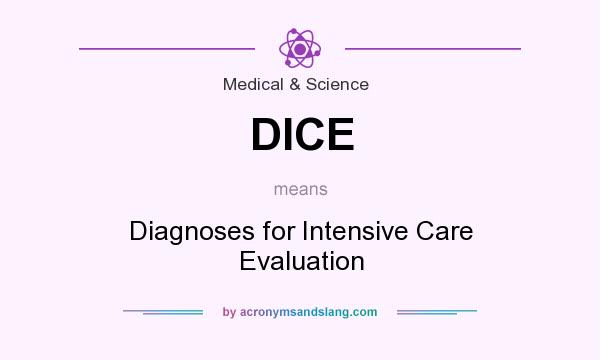 What does DICE mean? It stands for Diagnoses for Intensive Care Evaluation
