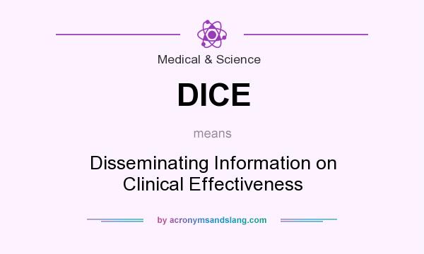 What does DICE mean? It stands for Disseminating Information on Clinical Effectiveness
