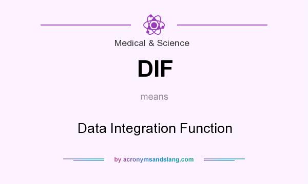 What does DIF mean? It stands for Data Integration Function