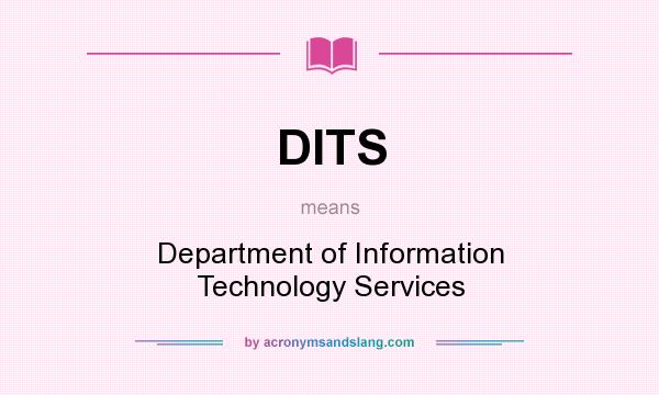 What does DITS mean? It stands for Department of Information Technology Services