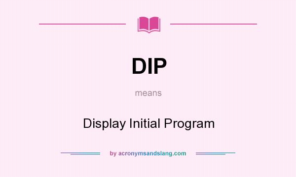 What does DIP mean? It stands for Display Initial Program