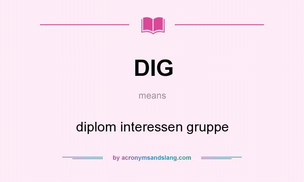 What does DIG mean? It stands for diplom interessen gruppe