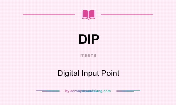 What does DIP mean? It stands for Digital Input Point