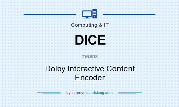 What does DICE mean? It stands for Dolby Interactive Content Encoder