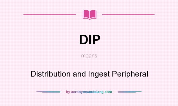 What does DIP mean? It stands for Distribution and Ingest Peripheral
