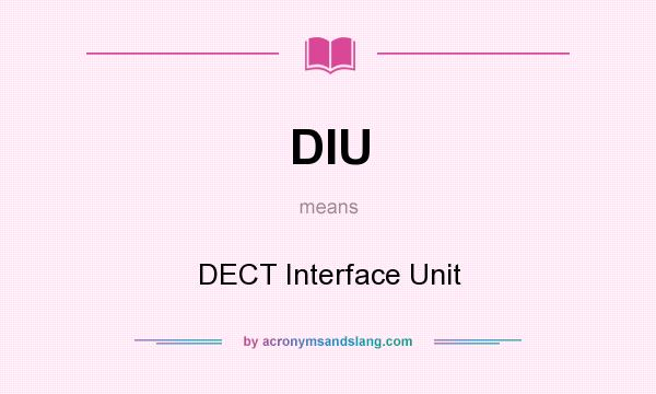 What does DIU mean? It stands for DECT Interface Unit