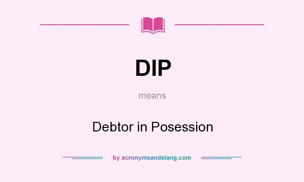 What does DIP mean? It stands for Debtor in Posession