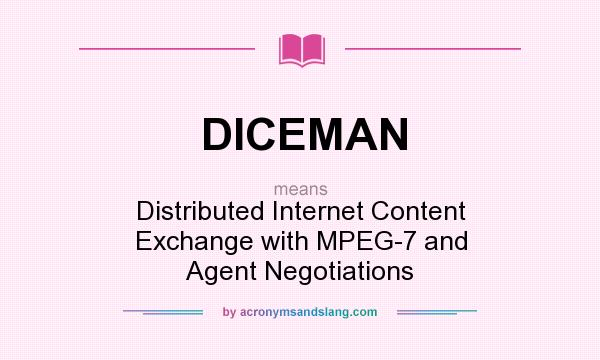 What does DICEMAN mean? It stands for Distributed Internet Content Exchange with MPEG-7 and Agent Negotiations