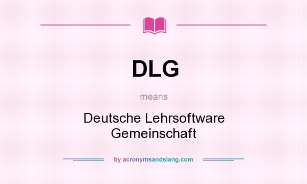 What does DLG mean? It stands for Deutsche Lehrsoftware Gemeinschaft