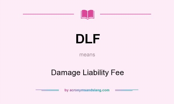 What does DLF mean? It stands for Damage Liability Fee