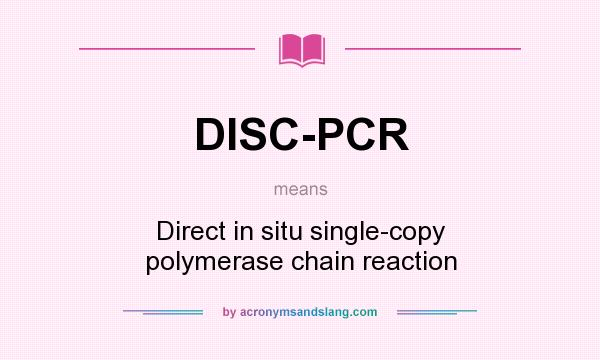What does DISC-PCR mean? It stands for Direct in situ single-copy polymerase chain reaction