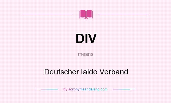 What does DIV mean? It stands for Deutscher Iaido Verband