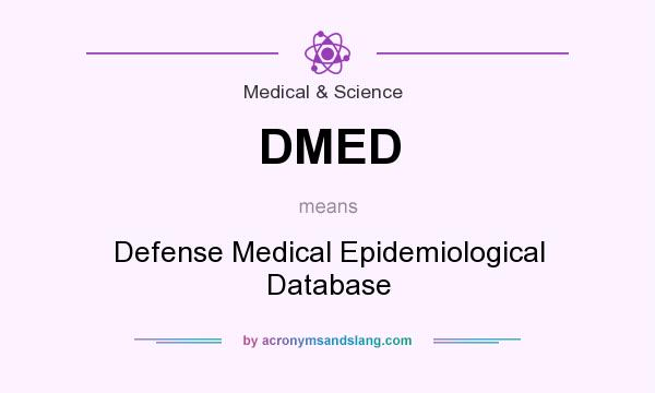What does DMED mean? It stands for Defense Medical Epidemiological Database