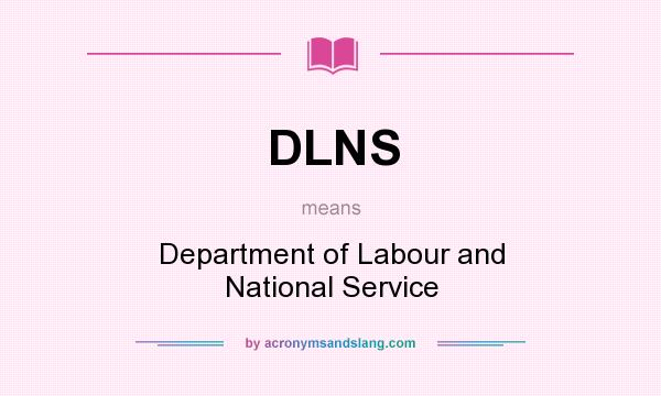 What does DLNS mean? It stands for Department of Labour and National Service