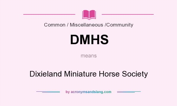 What does DMHS mean? It stands for Dixieland Miniature Horse Society