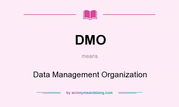 What does DMO mean? It stands for Data Management Organization