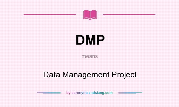 What does DMP mean? It stands for Data Management Project