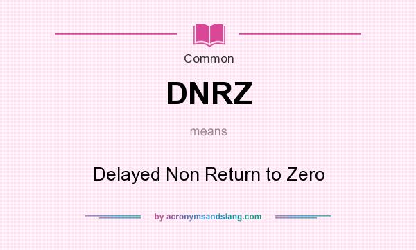 What does DNRZ mean? It stands for Delayed Non Return to Zero