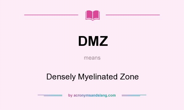 What does DMZ mean? It stands for Densely Myelinated Zone