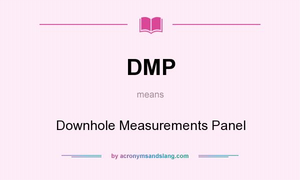 What does DMP mean? It stands for Downhole Measurements Panel