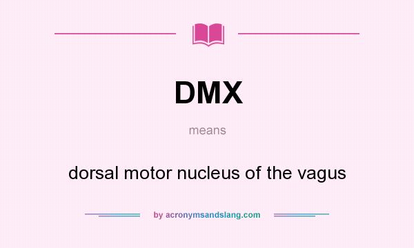 What does DMX mean? It stands for dorsal motor nucleus of the vagus