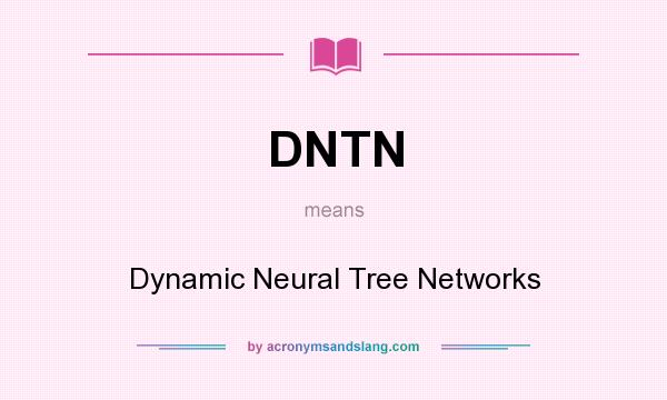 What does DNTN mean? It stands for Dynamic Neural Tree Networks