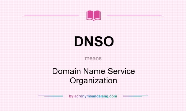 What does DNSO mean? It stands for Domain Name Service Organization