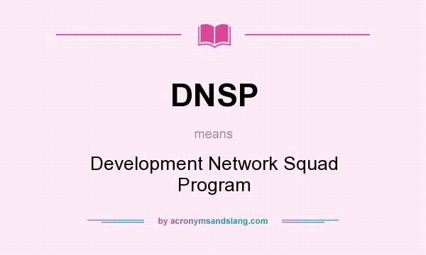 What does DNSP mean? It stands for Development Network Squad Program