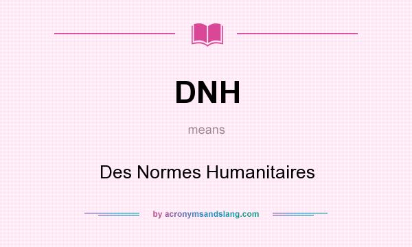 What does DNH mean? It stands for Des Normes Humanitaires