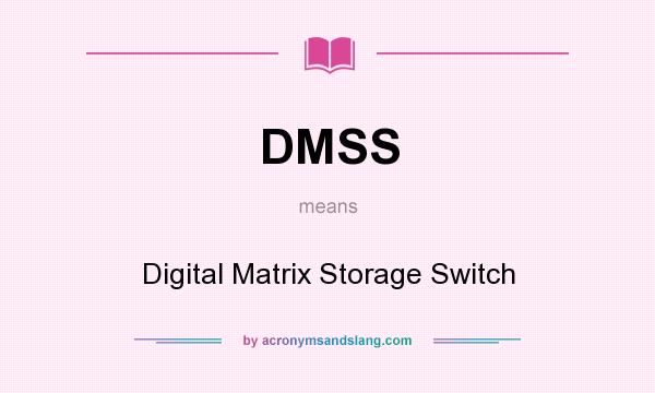 What does DMSS mean? It stands for Digital Matrix Storage Switch
