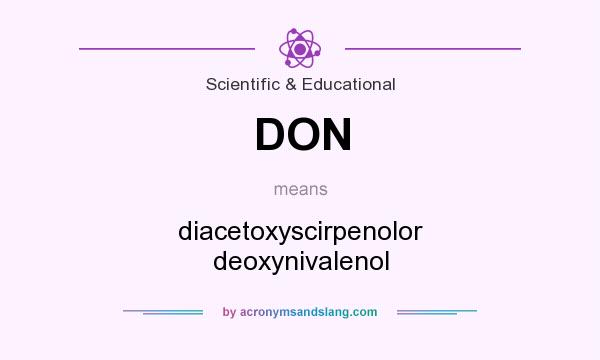 What does DON mean? It stands for diacetoxyscirpenolor deoxynivalenol