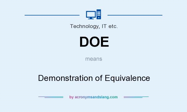 What does DOE mean? It stands for Demonstration of Equivalence