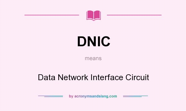 What does DNIC mean? It stands for Data Network Interface Circuit